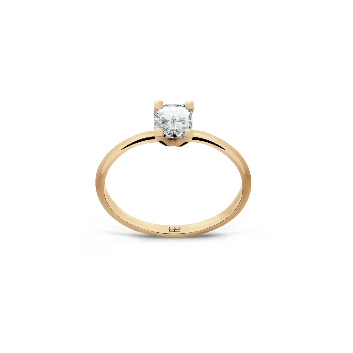 Pierścionek złoty zaręczynowy z brylantem cushion 0,40 CT Promise N°23 BELLER Official Online Store & Luxury Jewelry Atelier