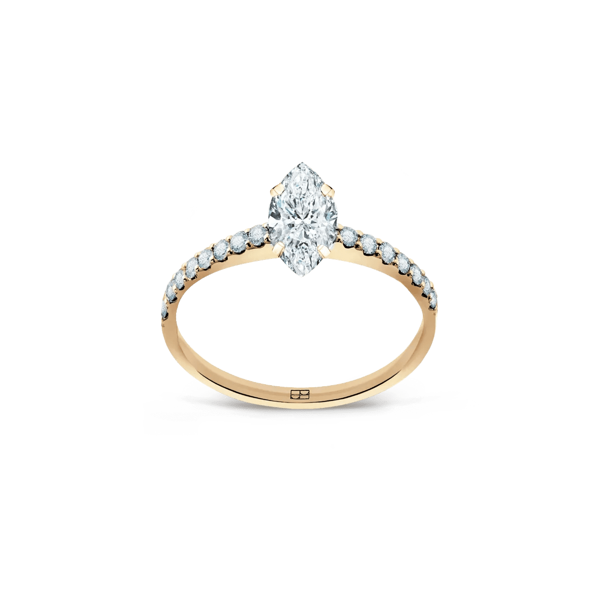 Pierścionek złoty zaręczynowy z brylantem markizą 0,50 CT Promise N°33 - BELLER: Official Online Store & Luxury Jewelry Atelier