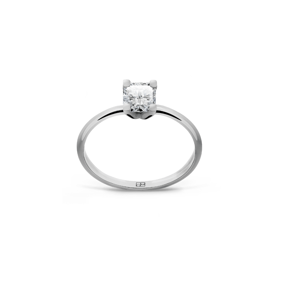 Pierścionek złoty zaręczynowy z brylantem cushion 0,50 CT Promise N°7 - BELLER: Official Online Store & Luxury Jewelry Atelier