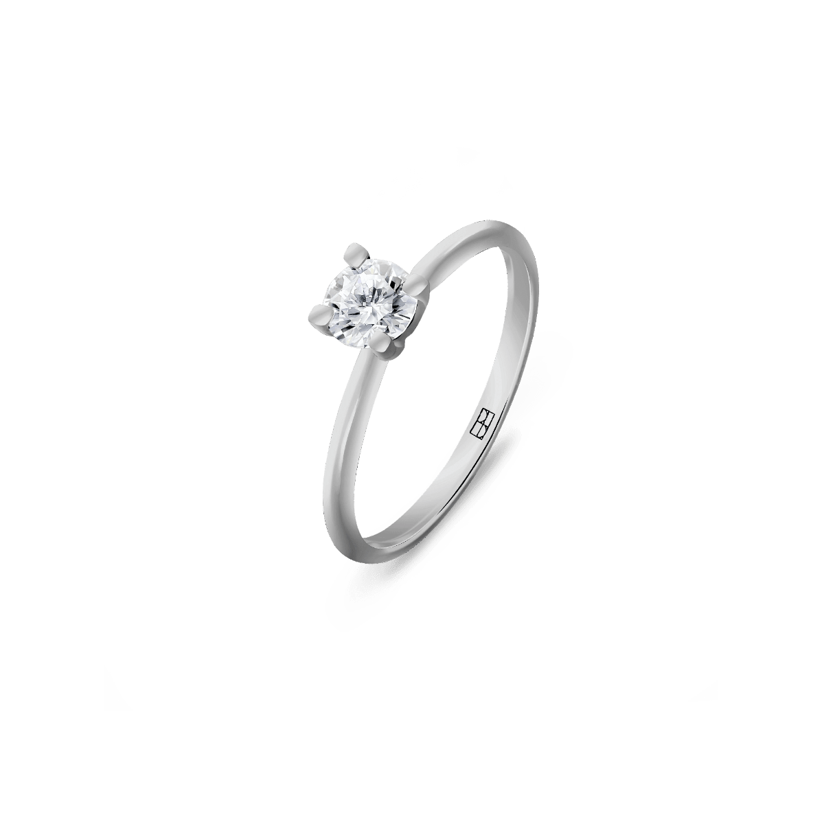 Pierścionek złoty zaręczynowy z okrągłym brylantem 0,30 CT Promise N°1 - BELLER: Official Online Store & Luxury Jewelry Atelier