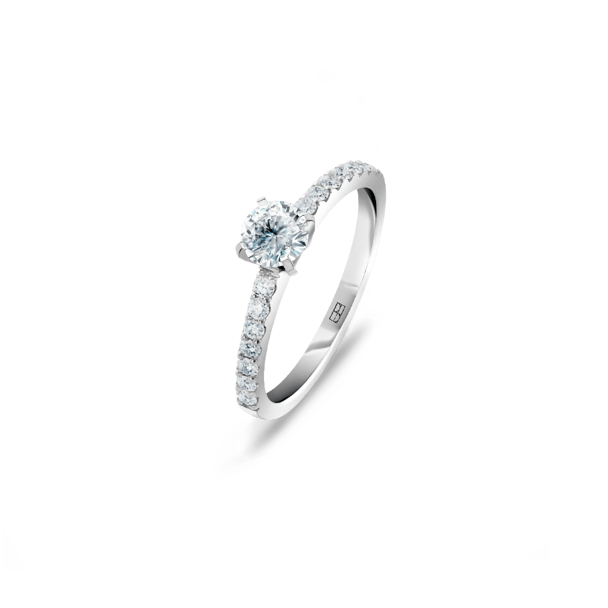 Pierścionek złoty zaręczynowy z okrągłym brylantem 0,48 CT Promise N°11 - BELLER: Official Online Store & Luxury Jewelry Atelier