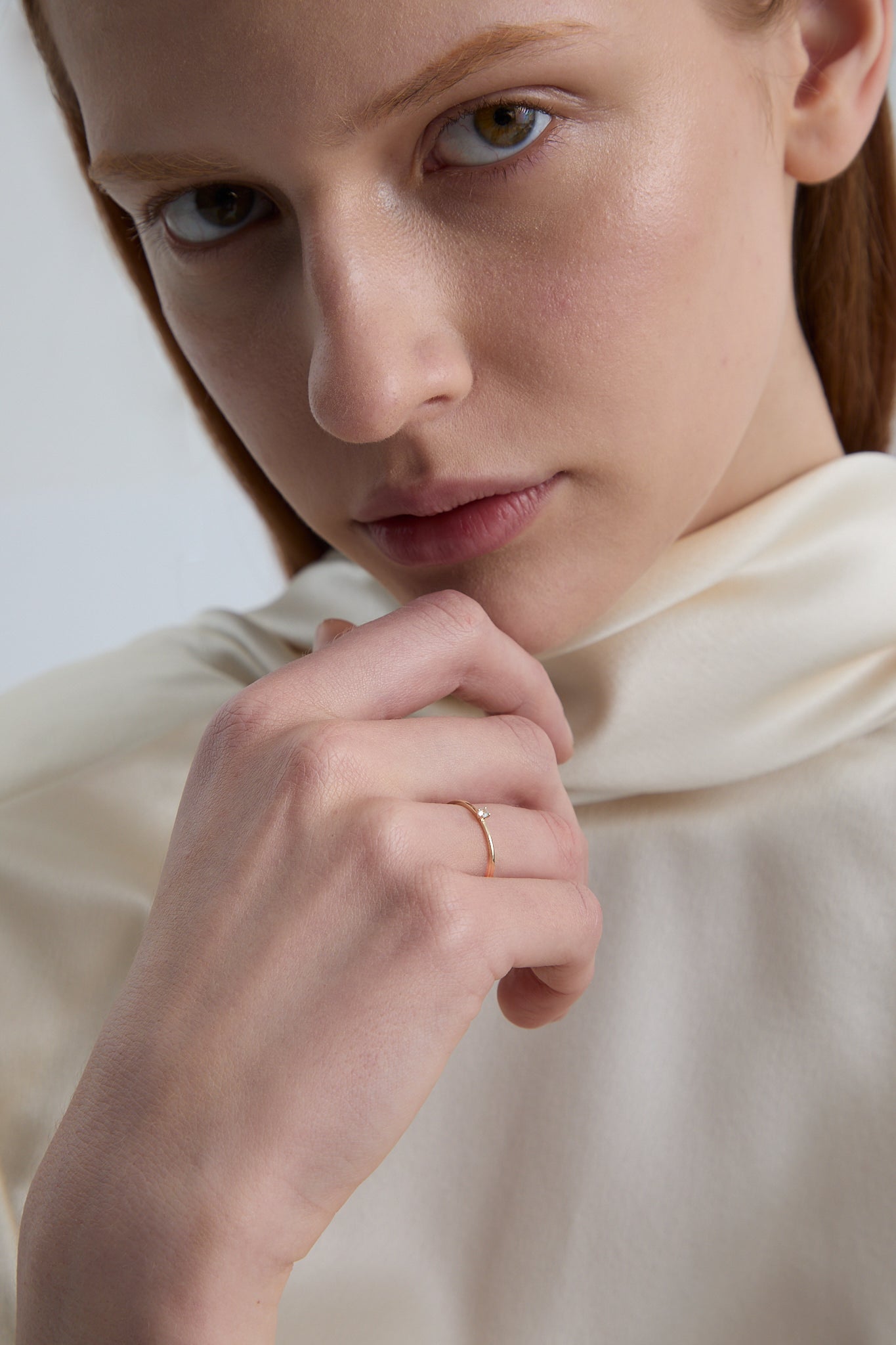 Pierścionek złoty zaręczynowy z okrągłym brylantem 0,035 CT Promise N°35 - BELLER: Official Online Store & Luxury Jewelry Atelier