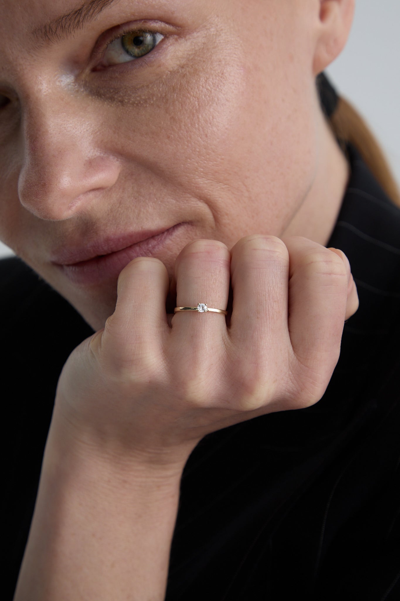 Pierścionek złoty zaręczynowy z okrągłym brylantem 0,25 CT Promise N°39 - BELLER: Official Online Store & Luxury Jewelry Atelier